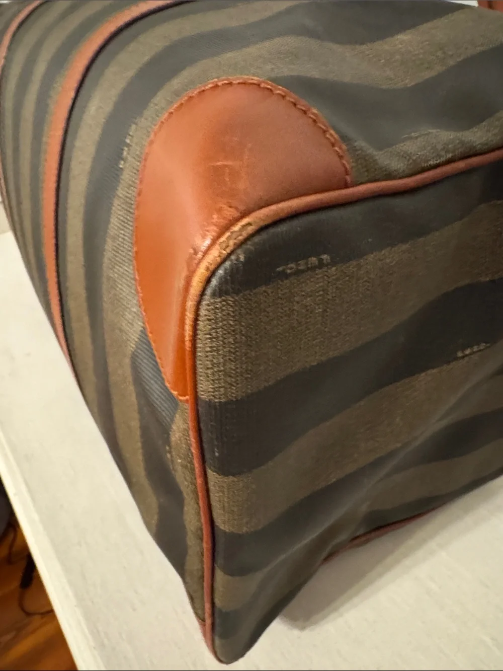 Fendi Vintage Pequin Striped Boston Bag Overnight Duffel - Picture 7 of 14